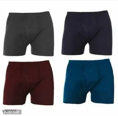 Multicoloured Cotton Solid Trunk For Men's - Pack Of 4