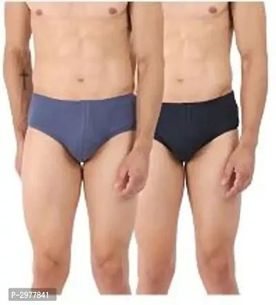 Multicoloured Cotton Solid Brief For Men's - Pack Of 2