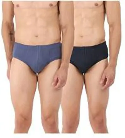 Pack Of 2 Solid Cotton Briefs For Men