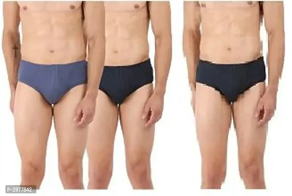 Multicoloured Cotton Solid Brief For Men's - Pack Of 3