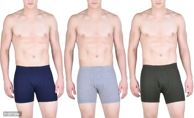Multicoloured Cotton Solid Trunk For Men's - Pack Of 3