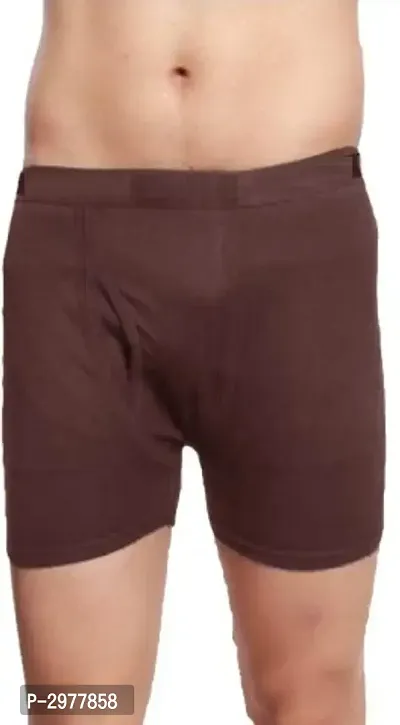 Brown Cotton Solid Trunk For Men's-thumb0