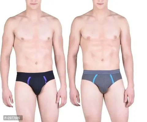 Multicoloured Cotton Solid Brief For Men's - Pack Of 2