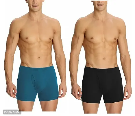 Multicoloured Cotton Solid Trunk For Men's - Pack Of 2