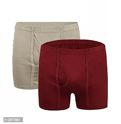 Multicoloured Cotton Solid Trunk For Men's - Pack Of 2-thumb0