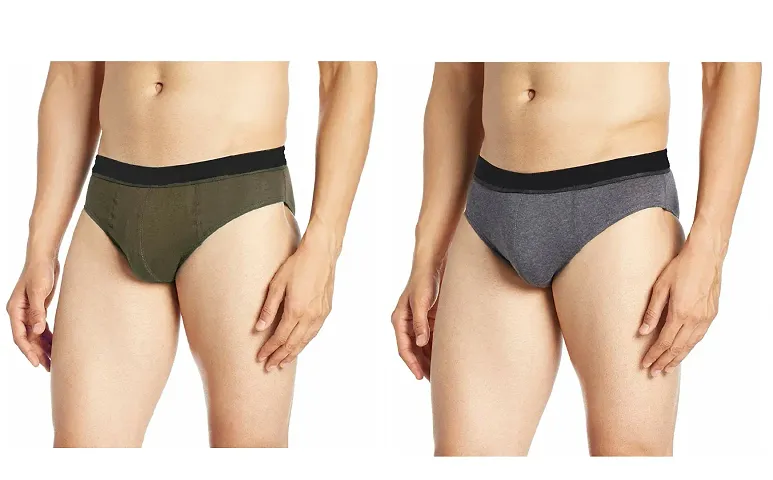 Pack Of 2 Solid Cotton Briefs For Men