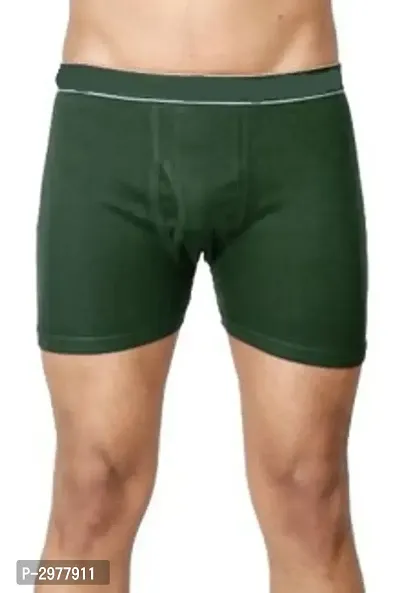 Green Cotton Solid Trunk For Men's-thumb0