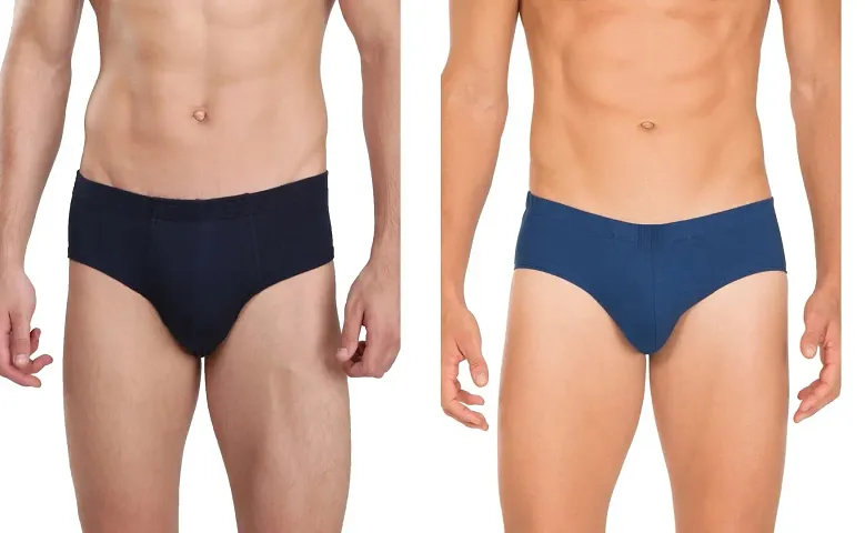Pack Of 2 Solid Cotton Briefs For Men