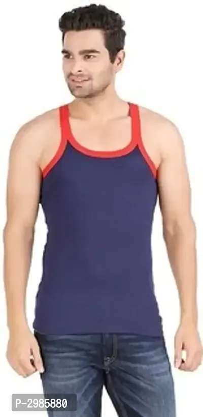 Men's Multicoloured Cotton Solid Basic Vest-thumb0