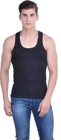 Men's Solid Cotton Basic Vests