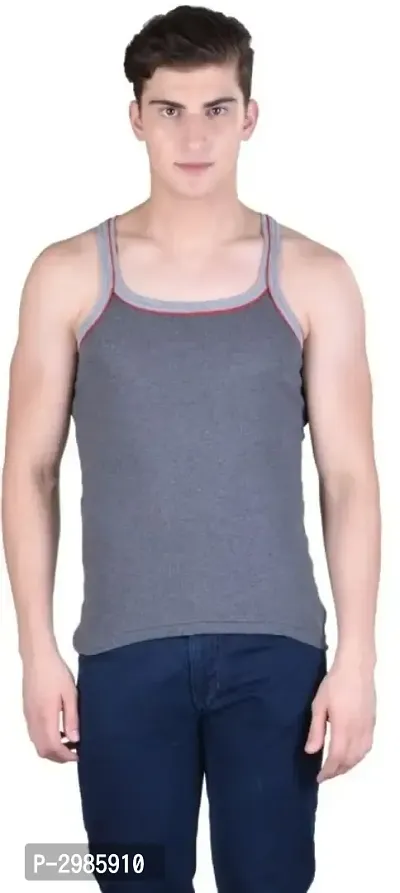 Men's Multicoloured Cotton Solid Basic Vest