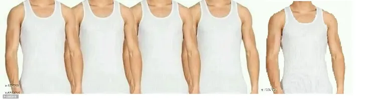Men's Multicoloured Cotton Solid Basic Vest - Pack Of 5