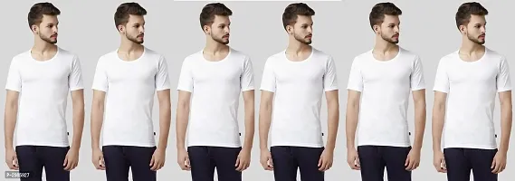 Men's Multicoloured Cotton Solid Basic Vest - Pack Of 6-thumb0
