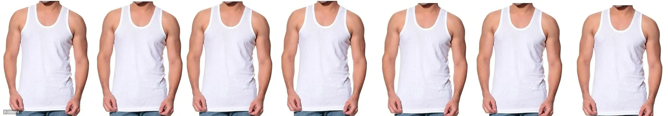 Men's Multicoloured Cotton Solid Basic Vest - Pack Of 7-thumb0