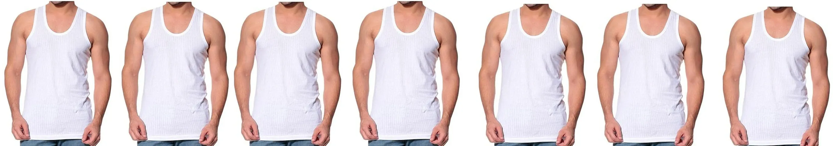 Pack Of 7 Men's Multicoloured Cotton Solid Basic Vest