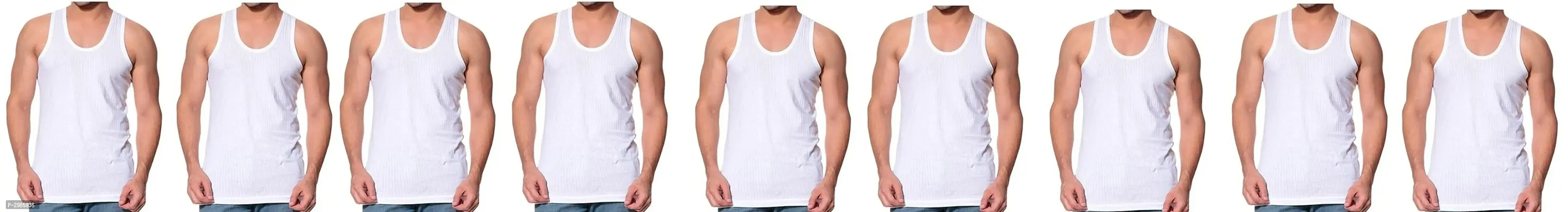 Men's Multicoloured Cotton Solid Basic Vest - Pack Of 9