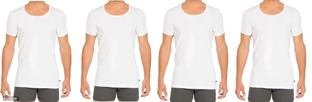 Men's Multicoloured Cotton Solid Basic Vest - Pack Of 4