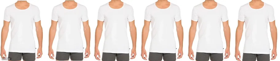 Men's Multicoloured Cotton Solid Basic Vest - Pack Of 6-thumb0