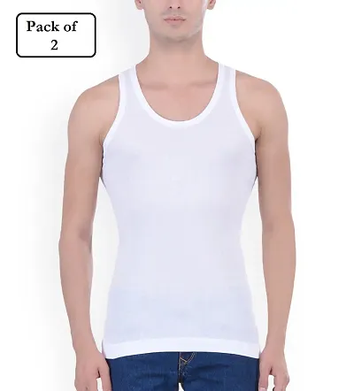 Men's Solid Basic Vest (Pack of 2)