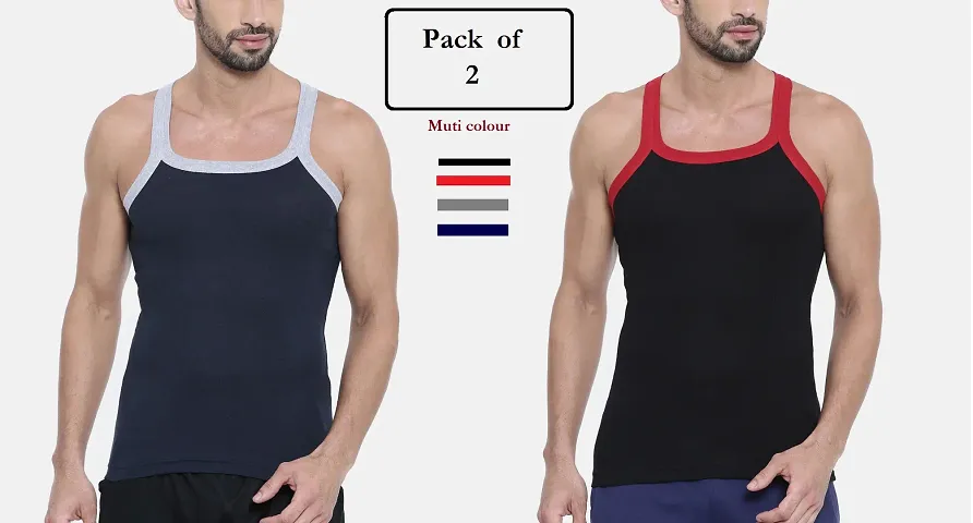 Men's Solid Basic Vest (Pack of 2)