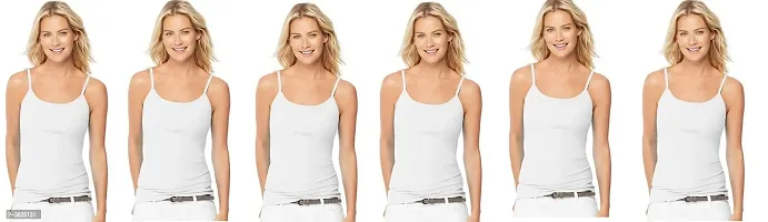 Women White Cotton Regular Camisoles Pack Of 6
