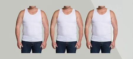 Pack Of 3 Men's Solid Cotton Basic Vest