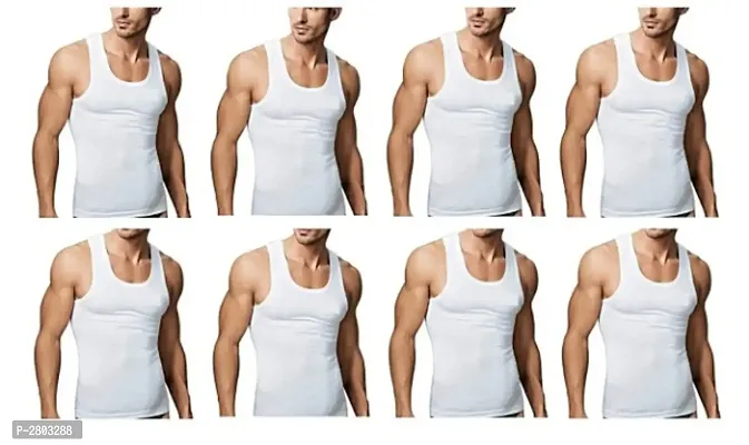 Mens Cotton Solid Vests Combo Of 8-thumb0