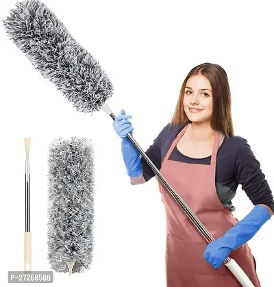 Microfiber Feather Duster Bendable  Extendable Fan Cleaning Duster with Up to 100 inches Stainless Steel