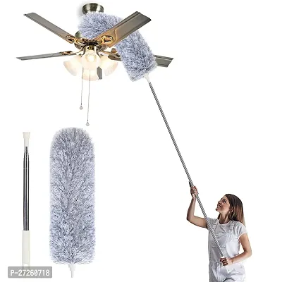 Microfiber Feather Duster Bendable  Extendable Fan Cleaning Duster with Up to 100 inches Stainless Steel-thumb0