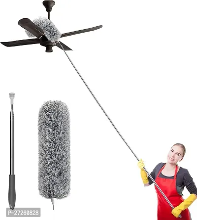 Microfiber Feather Duster Bendable  Extendable Fan Cleaning Duster with Up to 100 inches Stainless Steel