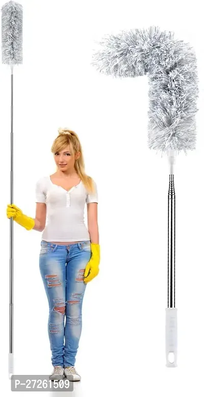 Microfiber Feather Duster Bendable  Extendable Fan Cleaning Duster with Up to 100 inches Stainless Steel