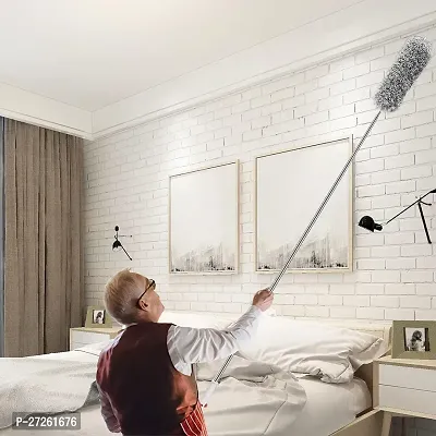 Microfiber Feather Duster Bendable  Extendable Fan Cleaning Duster with Up to 100 inches Stainless Steel