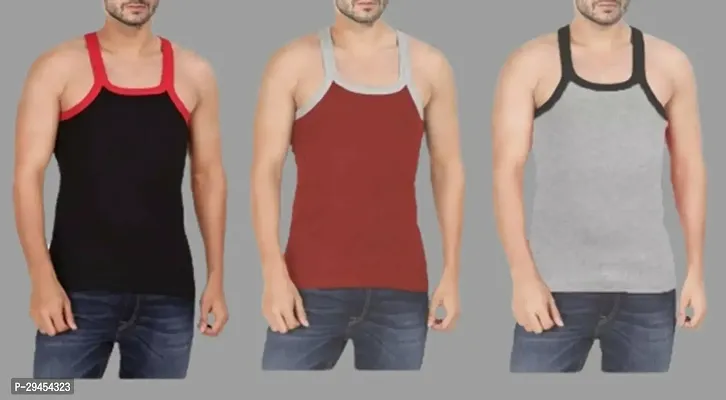 Classic Cotton Blend Vest for Men Pack of 3-thumb0