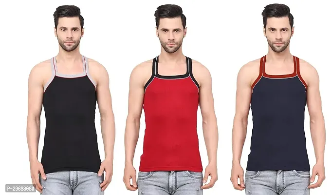 Classic Cotton Blend Vest for Men Pack of 3-thumb0