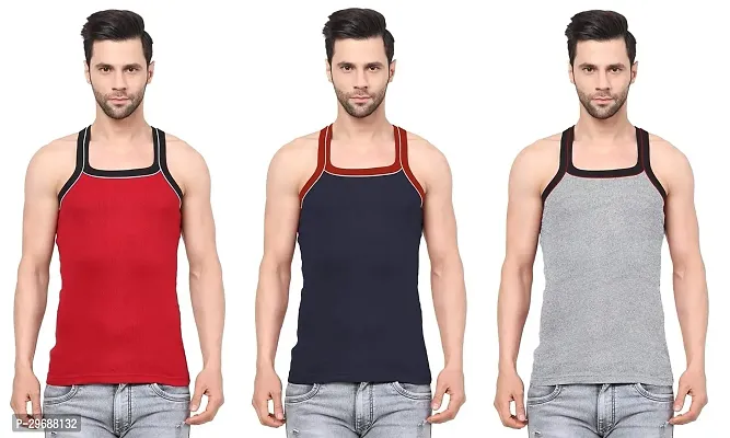 Classic Cotton Blend Vest for Men Pack of 3-thumb0