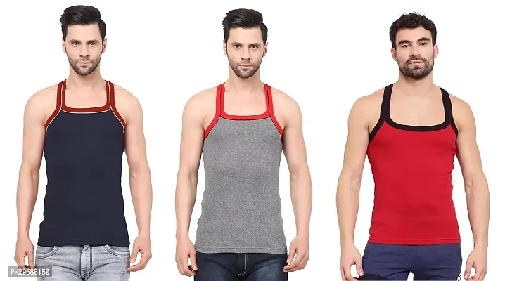 Classic Cotton Blend Vest for Men Pack of 3-thumb0