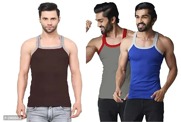 Classic Cotton Blend Vest for Men Pack of 3-thumb0