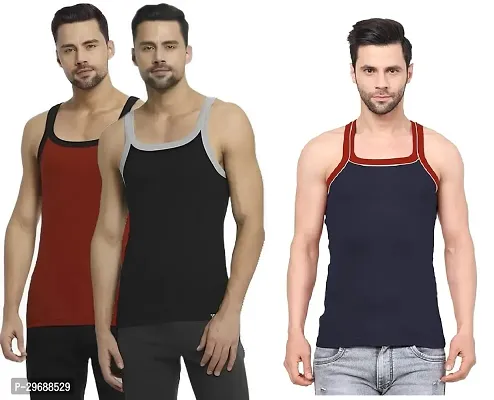 Classic Cotton Blend Vest for Men Pack of 3-thumb0