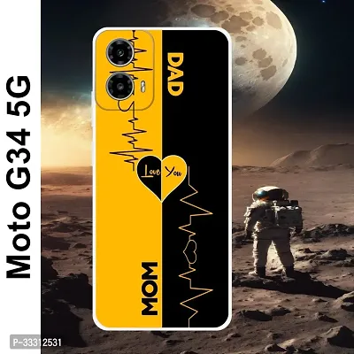 Stylish Silicone Rubber Printed Mobile Back Cover For Motorola G34 5G-thumb0