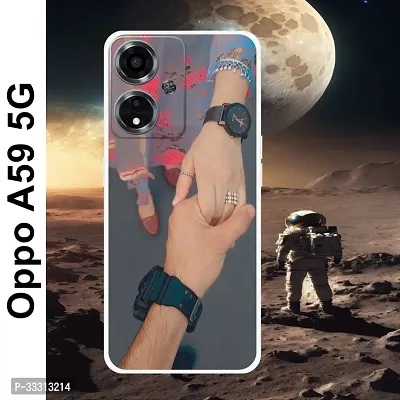 Stylish Silicone Rubber Printed Mobile Back Cover For Oppo A59 5G-thumb0