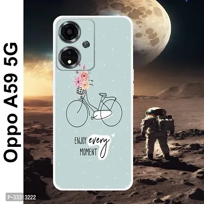 Stylish Silicone Rubber Printed Mobile Back Cover For Oppo A59 5G-thumb0