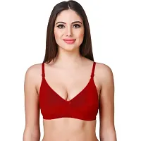 Beautiful Cotton Blend Non Padded Solid Wirefree Everyday Bras Combo For Women Pack Of 6-thumb2