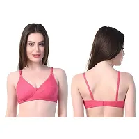 Elegant Cotton Blend Solid Non Padded Seamless Everyday Bras For Women- Pack Of 6-thumb1