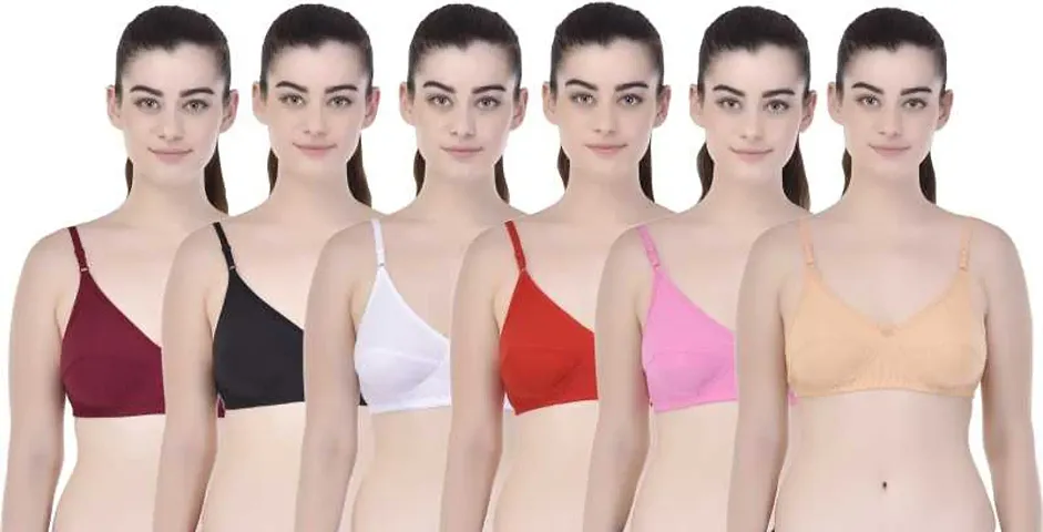 Stylish Blend Solid Bras For Women Pack Of