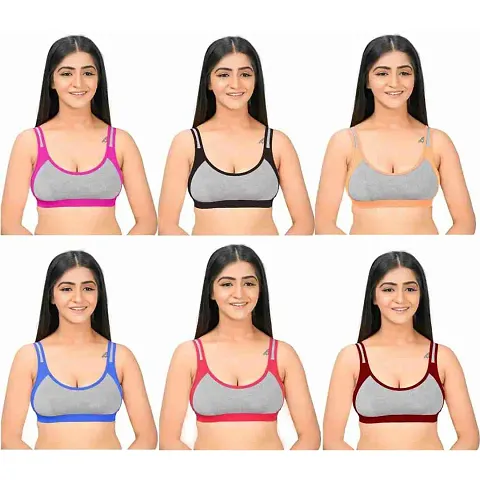 Best Selling Bras!!Pack Of 6 Non Padded Sports Bras