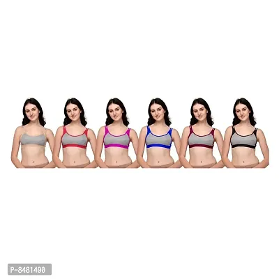 Women And Girls Sports Bra Pack Of 6 Multicolour - 5-thumb0