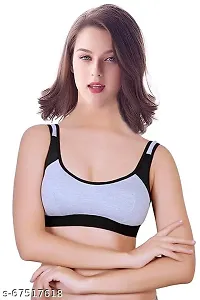 Multicoloured Cotton Blend Solid Bras For Women-thumb2