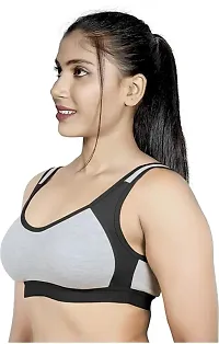 Multicoloured Cotton Blend Solid Bras For Women-thumb2