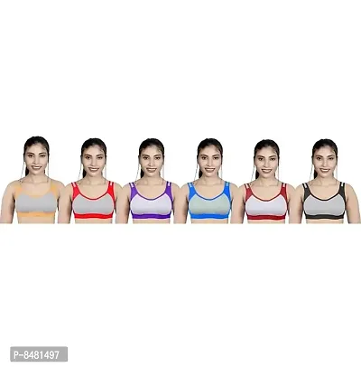 Buy Stylish Fancy Cotton Solid Non Padded Sports Bras For Women Pack Of 5  Online In India At Discounted Prices