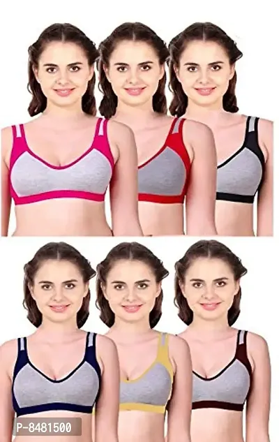 Buy Women And Girls Sports Bra Pack Of 6 Multicolour - 8 Online In India At  Discounted Prices